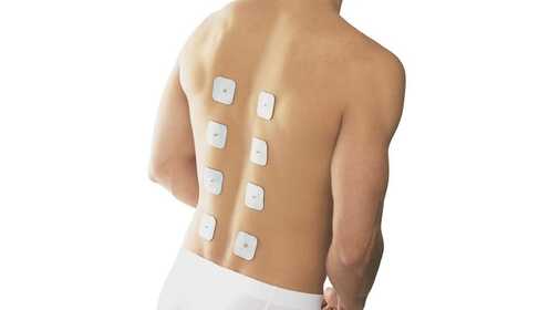Back muscle strengthening with a 4-channel muscle stimulator